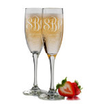 Set of 2 Engraved Wedding Party Champagne Flutes<br><div class="desc">Wedding Champagne Toasting Flutes - Set of 2 Glasses - 6 oz each.  Professionally custom laser engraved. Our champagne glasses are dishwasher safe with a permanent design. Great gift for Bride,  Groom,  Groomsmen,  Bridesmaid,  Bridal Party,  Anniversary and Birthday..</div>