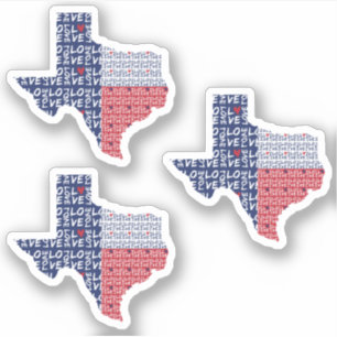 Set of 3 All the Love In Texas State Flag