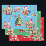 Set of 3 Assorted Cute Pig Christmas Gift Wraps Wrapping Paper Sheet<br><div class="desc">Set of three quality flat sheets of complementary very cool pig Christmas wrapping papers to make your Christmas gifts stand out. Remember, all animal-themed products sold in our shop help us make a donation to animal charities, too, so you are doing good when you shop at Paws Charming. Thank you...</div>