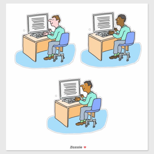 Set of 3 Computer Workers. (Sheet)
