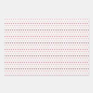 Set of 3 pink tulip patterns wrapping paper sheet