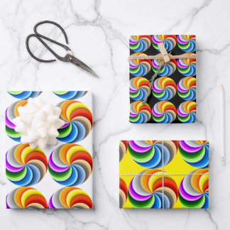 Set of 3 Pride Natilus Spiral Wrapping Paper Sheet