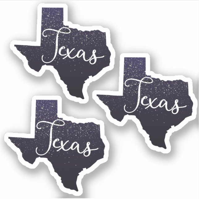 Set of 3 Texas Night Stars State Shape (Front)