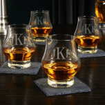 Set of 4 Classic Monogram Snifter Whiskey Glasses<br><div class="desc">All four glasses are personalized with a monogram of your first, last, and middle initials in that order so that you have a matching set. Everyone you serve a drink to with these professional glasses will be amazed at how great their whiskey tastes compared to their usual old-fashioned glass. These...</div>