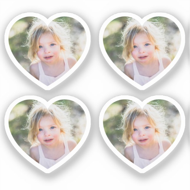 Set of 4 Cute Heart Custom Photo (Front)