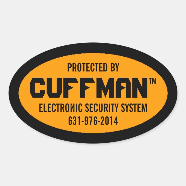 Set of 4 Electronic Security Decals Oval Sticker (Front)