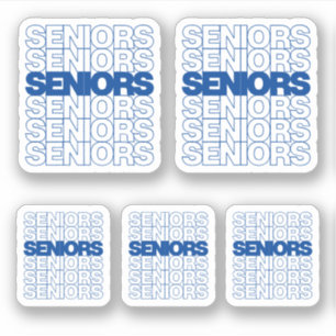 Set of 5 Blue Seniors Seniors Seniors Custom-Cut