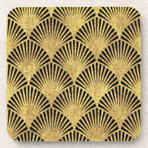 Set of 6 Art Deco Style Cork backed Coaster