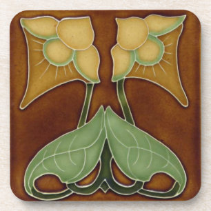 Set of 6 Art Nouveau Coasters