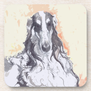 SET OF 6 BORZOI COASTERS