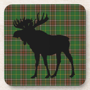Set Of 6 Newfoundland tartan Drink Coasters moose