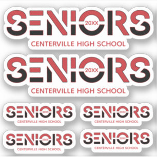 Set of 6 Red & Black Two-Colour Seniors Sliced