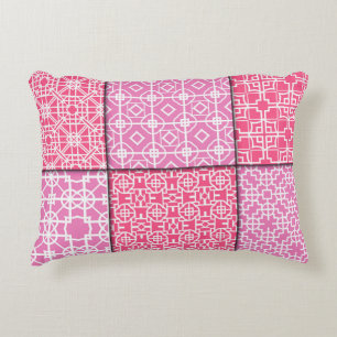 Set of 6 seamless geometric pattern. Vintage illus Accent Pillow