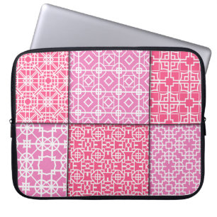 Set of 6 seamless geometric pattern. Vintage illus Laptop Sleeve
