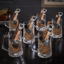 Set of 6 Stanford Groomsmen Kits w/ Pint Glasses