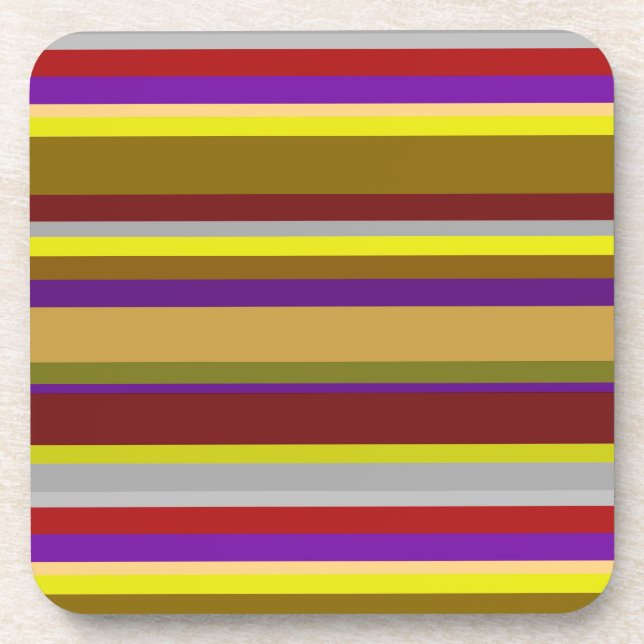 Set of 6 striped and modern coaster (Front)