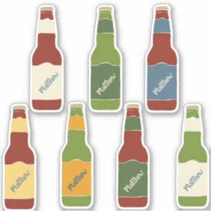Set of 7 Personalized Beer Bottle