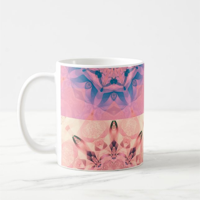 Set of abstract pastel fractals with kaleidoscopic coffee mug (Left)