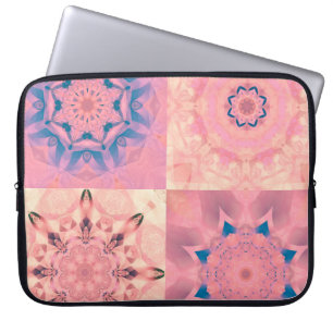 Set of abstract pastel fractals with kaleidoscopic laptop sleeve