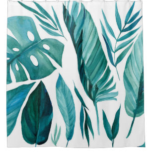 Set of abstract tropical palm leaves on isolated w