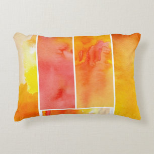 Set of abstract watercolor hand painted accent pillow