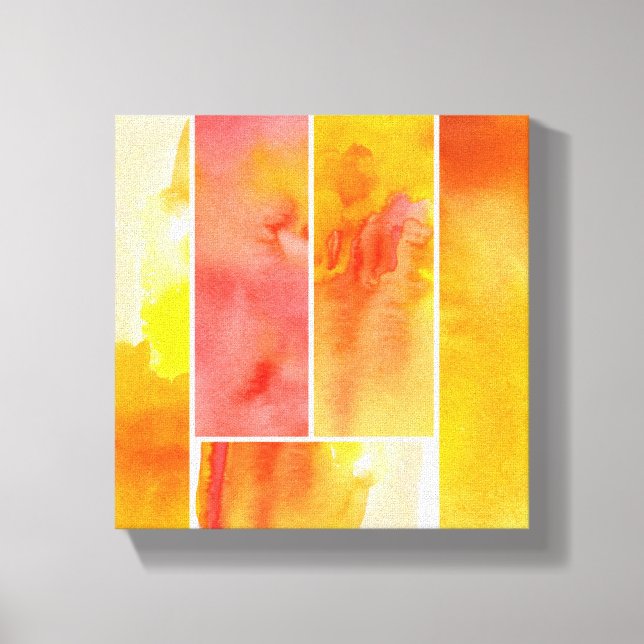 Set of abstract  watercolor hand painted canvas print (Front)