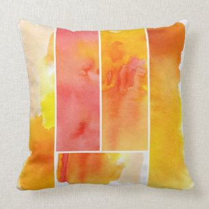 Set of abstract  watercolor hand painted throw pillow