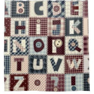 Set of alphabets letters in patchwork style. May b
