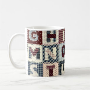 Set of alphabets letters in patchwork style. May b Coffee Mug