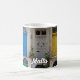 Set of colorful front doors in Malta Coffee Mug