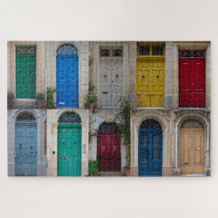 Set of colorful front doors in Malta Jigsaw Puzzle