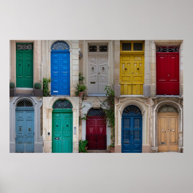 Set of colorful front doors in Malta Poster (Front)