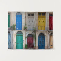 Set of colorful front doors in Malta