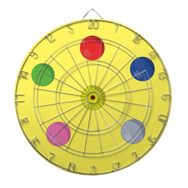 Set of coloured balls dartboard (Front)