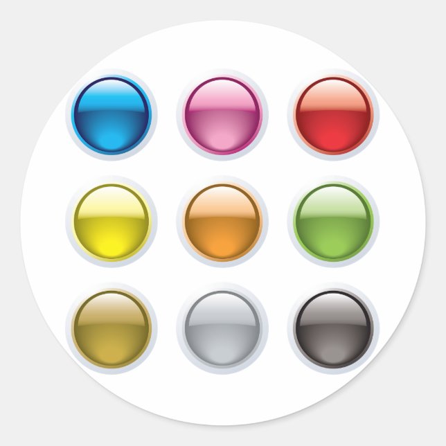 Set of Coloured Buttons Stickers (Front)