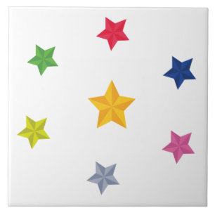 Set of coloured stars tile