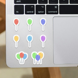 Set of Colourful Party Balloons Stickers