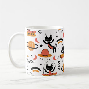 Set of cute cat illustration vintage design art. F Coffee Mug