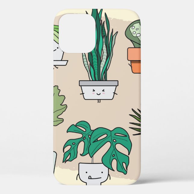 Set of cute house plants in pots. Colourful botani Case-Mate iPhone Case (Back)
