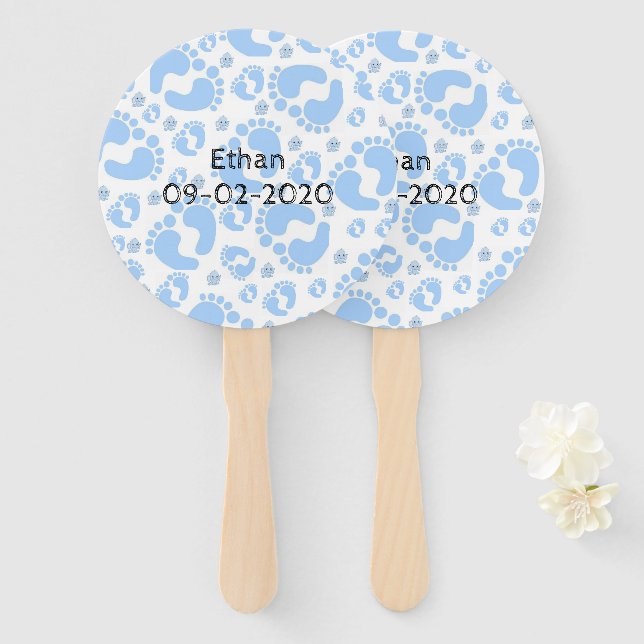 Set of Fans Baby Blue Feet Boy (Front and Back)