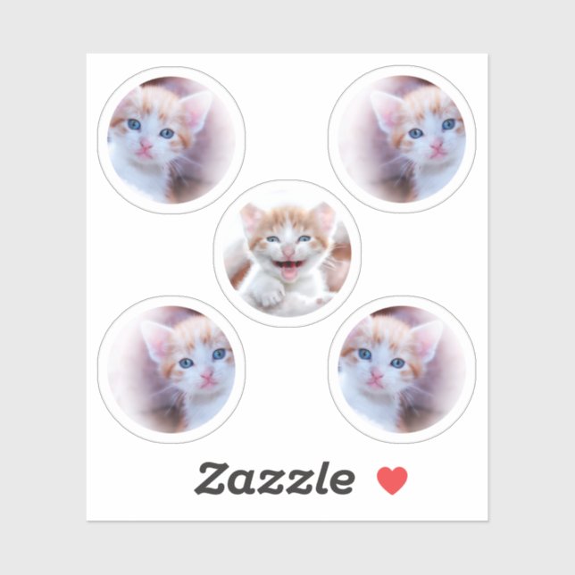Set of Five Circle Shape Photos (Sheet)