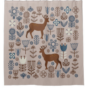 Set of flower elements in the Scandinavian style,
