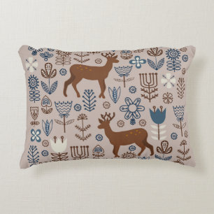 Set of flower elements in the Scandinavian style, Accent Pillow