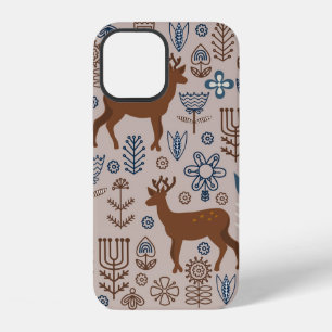 Set of flower elements in the Scandinavian style, iPhone 12 Case