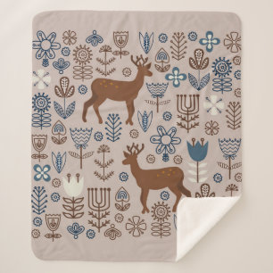 Set of flower elements in the Scandinavian style, Sherpa Blanket