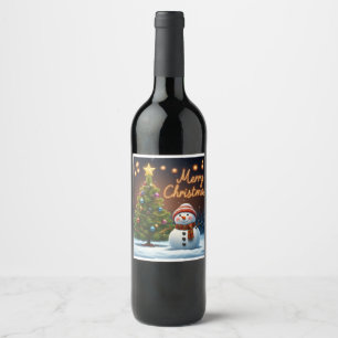 Set of food and beverage labels for Christmas