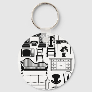 Set of furniture keychain