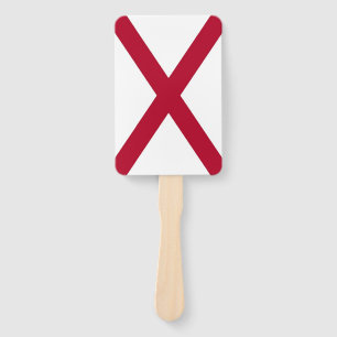 Set of hand fan with flag of Alabama, USA
