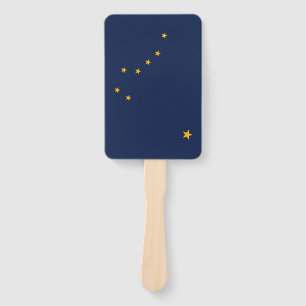 Set of hand fan with flag of Alaska, USA