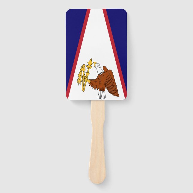 Set of hand fan with flag of American Samoa, USA (Front)